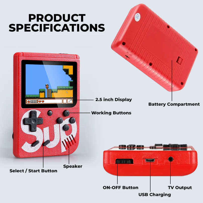 🎮 TOYTONIC® 400-in-1 Retro Handheld Game Console – Classic Gaming Reimagined!