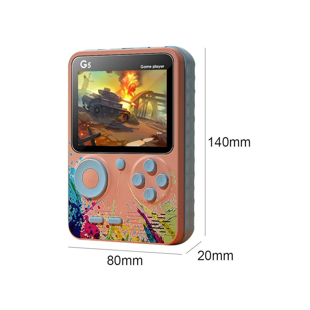 Like Star G5 500-in-1 Retro Handheld Game Console – Single Player | TV Compatible (Pink/Blue)